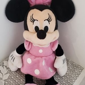 Disney Minnie Mouse Pink Dress 11" Plush Lovey Doll Stuffed Animal Toy